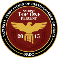 National Association Of Distinguished Counsel | Nation's Top One Percent 2015 | NADC